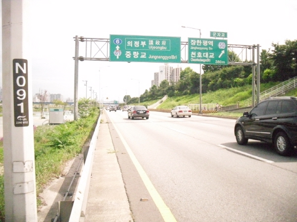 동부간선도로(상계방향) 장안철교 지난 1,460M 사진