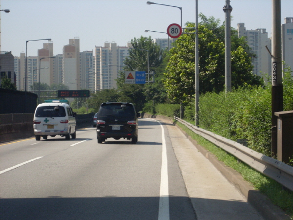 동부간선도로(성수방향) 수락고가종점 지난 520M 사진