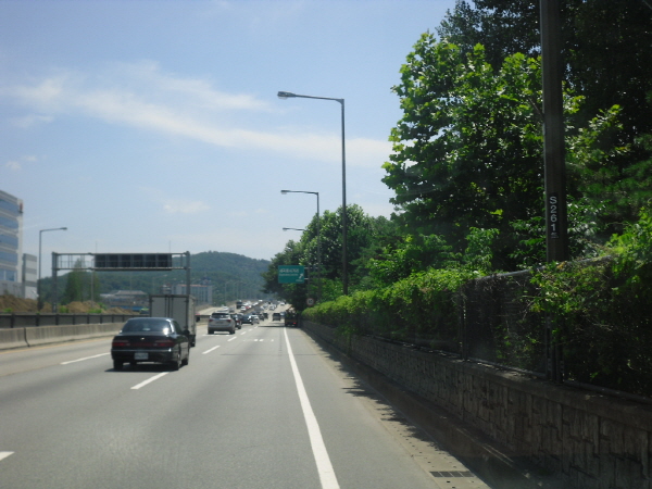 동부간선도로(장지방향) 탄천고가종점 지난 255M 사진