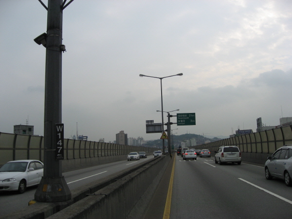 북부간선도로(하월곡방향) 월릉램프 지난 380M 사진