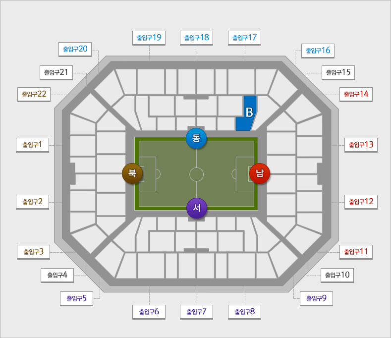 월드컵 경기장 좌석-동쪽b구역